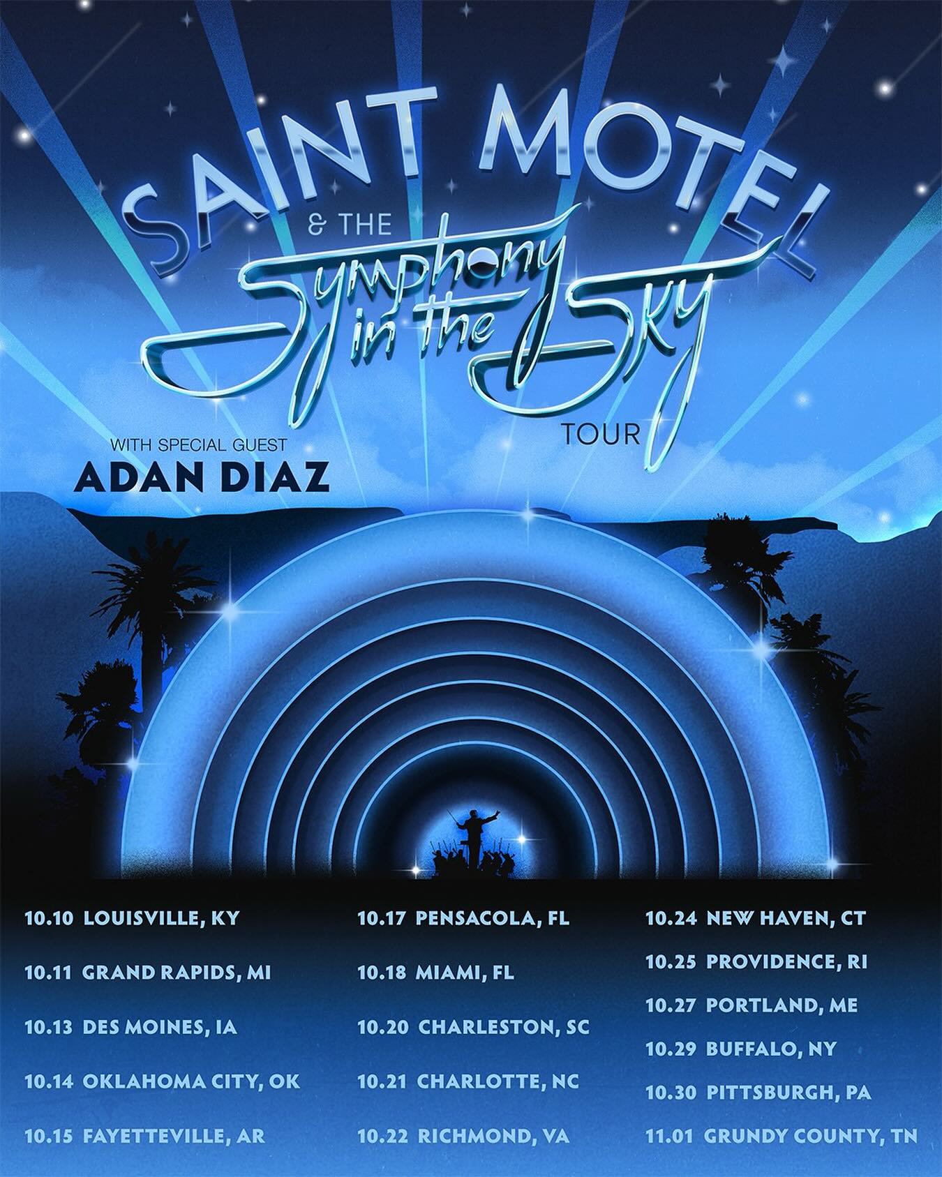 Adan Diaz Saint Motel & The Symphony in the Sky Tour Poster 2025